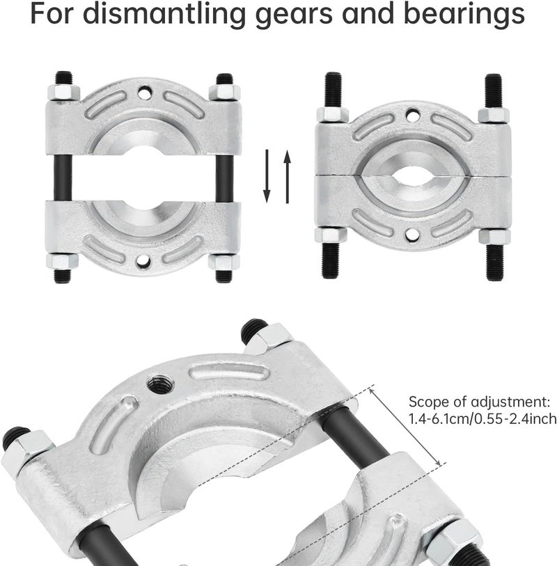 ChgImposs Heavy Duty Bearing Puller with 3/8 to 3 inch Jaw for Gear Pinion/Wheel Hub/Bearing Separator, Chrome-Plated Steel Splitter Tool - Image 3